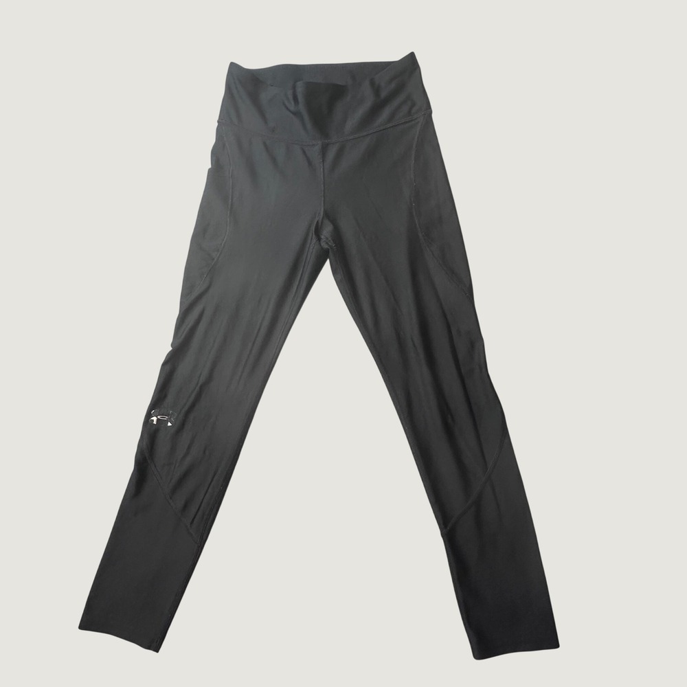 Under Armour Leggings Womens Medium HeatGear Compression Black Side Pockets